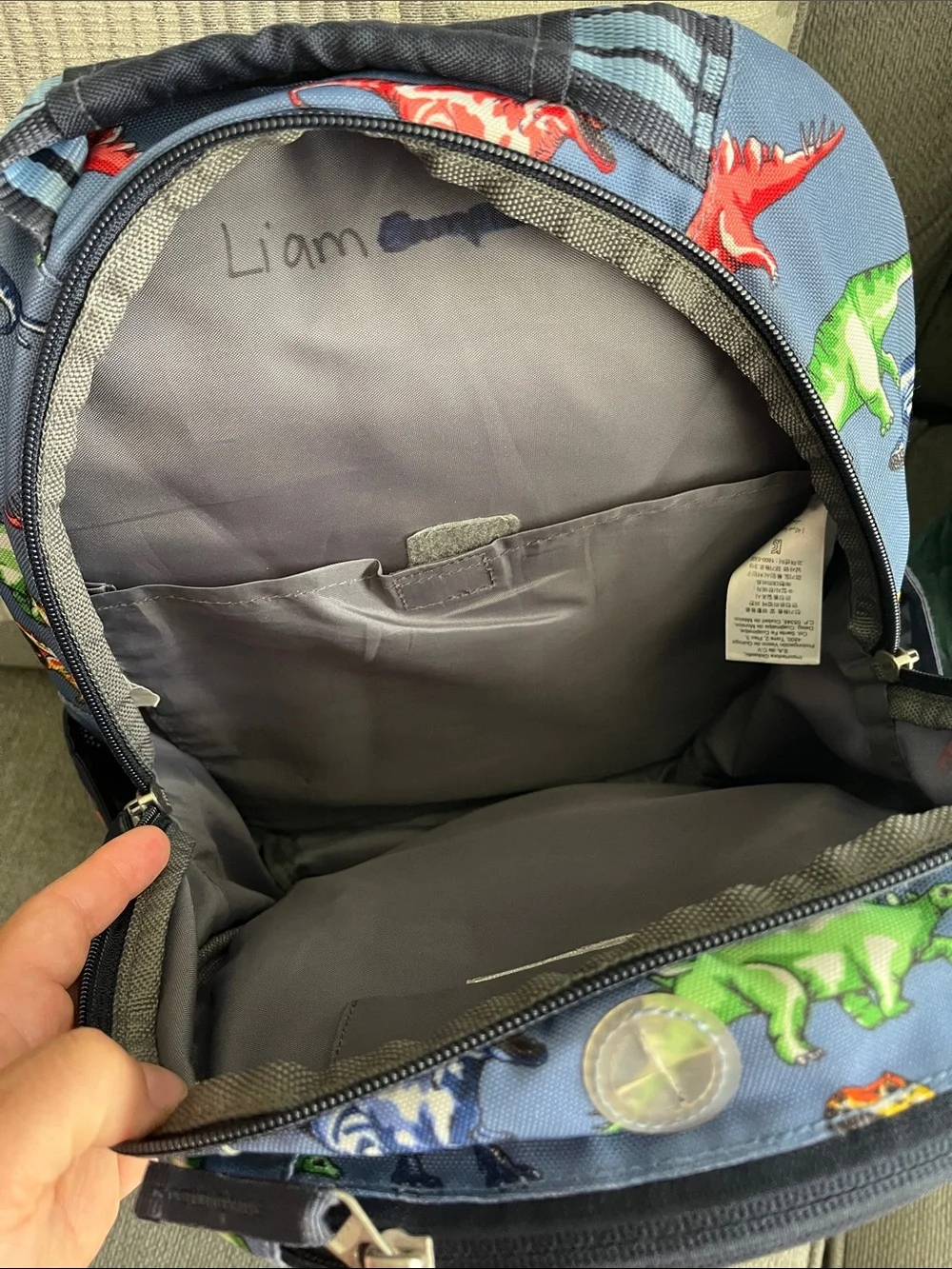Pottery Barn Kids Dinosaur Backpack - Blue Multi-Liam